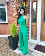 Load image into Gallery viewer, GREEN  JUMPSUIT  DESIGN  BY  TANU  KHERA DESIGNS