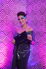 Load image into Gallery viewer, OFF-SHOULDER LYCRA BIZZARE WITH ITALIAN SEQUINS DRAPE,