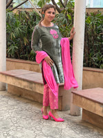 Load image into Gallery viewer, Elegant Sage Green Ensemble: A Masterpiece of Tradition and Style