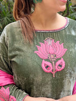 Load image into Gallery viewer, Elegant Sage Green Ensemble: A Masterpiece of Tradition and Style