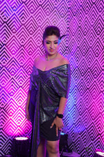 Load image into Gallery viewer, OFF-SHOULDER LYCRA BIZZARE WITH ITALIAN SEQUINS DRAPE,