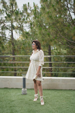 Load image into Gallery viewer, OFF-WHITE HAKOOBA FABRIC COTTON TUNIC, COMPLETE WITH A STYLISH BELT.