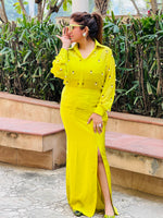 Load image into Gallery viewer, Lime Green Elegance with Pearl Adornments