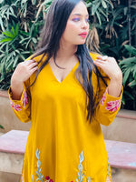 Load image into Gallery viewer, Elegant Fusion: Double Georgette Dhoti Pants with Multicoloured Embroidered Shirt