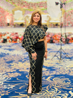 Load image into Gallery viewer, Elegant Black Ensemble with Intricate Detailing