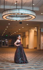 Load image into Gallery viewer, "BLOOMS OF RADIANCE: THE TANU KHERA DESIGNS ONE-SHOULDER SEQUINS GOWN WITH SAHIN FLOWER"