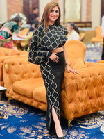 Load image into Gallery viewer, Elegant Black Ensemble with Intricate Detailing