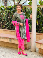 Load image into Gallery viewer, Elegant Sage Green Ensemble: A Masterpiece of Tradition and Style