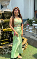 Load image into Gallery viewer, Elegance Redefined: Tanu Khera Designs' Multi Sequins Cut-Out Silk Flared Jumpsuit