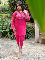 Load image into Gallery viewer, Title: Fuchsia Flair: A Perfect Blend of Tradition and Contemporary Fashion