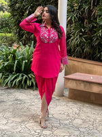 Load image into Gallery viewer, Title: Fuchsia Flair: A Perfect Blend of Tradition and Contemporary Fashion