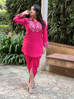 Load image into Gallery viewer, Title: Fuchsia Flair: A Perfect Blend of Tradition and Contemporary Fashion