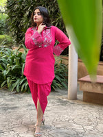 Load image into Gallery viewer, Title: Fuchsia Flair: A Perfect Blend of Tradition and Contemporary Fashion