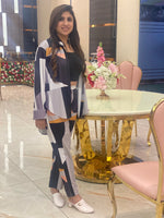 Load image into Gallery viewer, TANU KHERA DESIGNS' IMPORTED LYCRA GEO MATERIAL BUSTIER MASTERPIECE