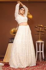 Load image into Gallery viewer, THE IVORY RECEPTION NET LEHENGA BY TANU KHERA DESIGNS" (Copy)