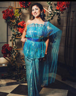 Load image into Gallery viewer, THE DRAPED SUEDE GEORGETTE SAREE GOWN BY TANU KHERA DESIGNS"