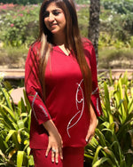 Load image into Gallery viewer, Timeless Elegance: Maroon Co-Ord Set with Pearl Embroidery