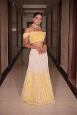 Load image into Gallery viewer, Enchanting Ombré Tulle Lehenga with Hand Embroidered Blouse