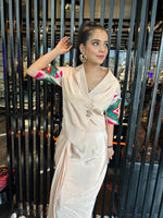 Load image into Gallery viewer, "Elegance Redefined: The Tanu Khera Designs Crebe Dhoti Ensemble with Embroidered Luxury