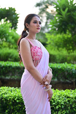 Load image into Gallery viewer, Elegant Corset-Style Blouse with Draped Lycra Saree