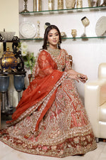 Load image into Gallery viewer, Heavenly Opulence: The Bridal Organza Lehenga by Tanu Khera Designs
