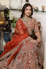 Load image into Gallery viewer, Heavenly Opulence: The Bridal Organza Lehenga by Tanu Khera Designs