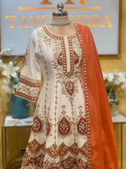 ANARKALI GOTTA PATTI SILK WITH PATTERN AND ORGANZA DUPATTA