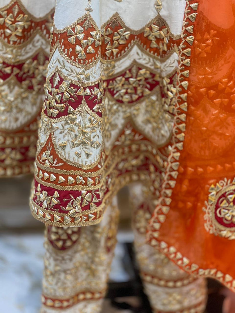 ANARKALI GOTTA PATTI SILK WITH PATTERN AND ORGANZA DUPATTA