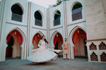 Load image into Gallery viewer, CELESTIAL OPULENCE: THE RESPLENDENT RICH CREAM TULLE SILK LEHENGA BY TANU KHERA DESIGNS&quot;
