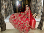 Load image into Gallery viewer, &quot;CRIMSON ELEGANCE: TANU KHERA&#39;S EXQUISITE GEORGETTE BRIDAL LEHENGA
