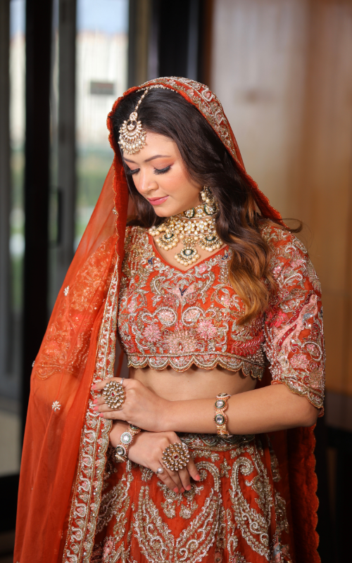 Celestial Splendor: Tanu Khera's Exquisite Bridal Lehenga in Organza and Zardozi Embroidery