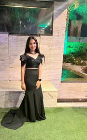 Satin Elegance: Tanu Khera's Mermaid Skirt with Cutdana Embroidery Blouse