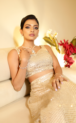 Load image into Gallery viewer, Golden Glamour: Heavy Sequins Embroidered Lehenga with Organza Dupatta
