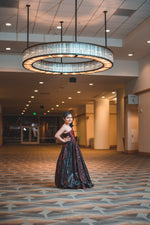 Load image into Gallery viewer, &quot;BLOOMS OF RADIANCE: THE TANU KHERA DESIGNS ONE-SHOULDER SEQUINS GOWN WITH SAHIN FLOWER&quot;
