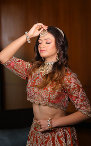 Celestial Splendor: Tanu Khera's Exquisite Bridal Lehenga in Organza and Zardozi Embroidery