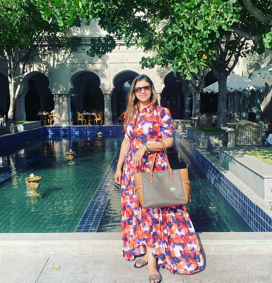 PRINTED CREPE PERFECTION: TANU KHERA'S BOX PLEATED ONE PIECE DRESS