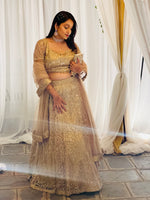 Load image into Gallery viewer, Elegance Redefined: Copperish Gold Lehenga by Tanu Khera Designs
