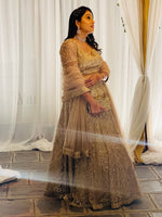 Load image into Gallery viewer, Elegance Redefined: Copperish Gold Lehenga by Tanu Khera Designs
