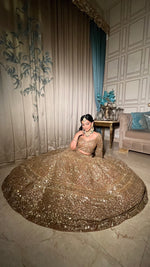 Load image into Gallery viewer, THE COPPER ORGANZA RECEPTION LEHENGA BY TANU KHERA DESIGNS
