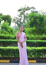 Load image into Gallery viewer, Elegant Corset-Style Blouse with Draped Lycra Saree
