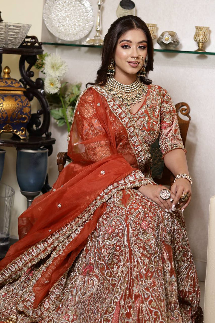 Heavenly Opulence: The Bridal Organza Lehenga by Tanu Khera Designs