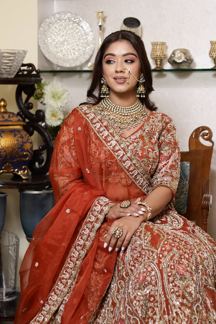 Heavenly Opulence: The Bridal Organza Lehenga by Tanu Khera Designs